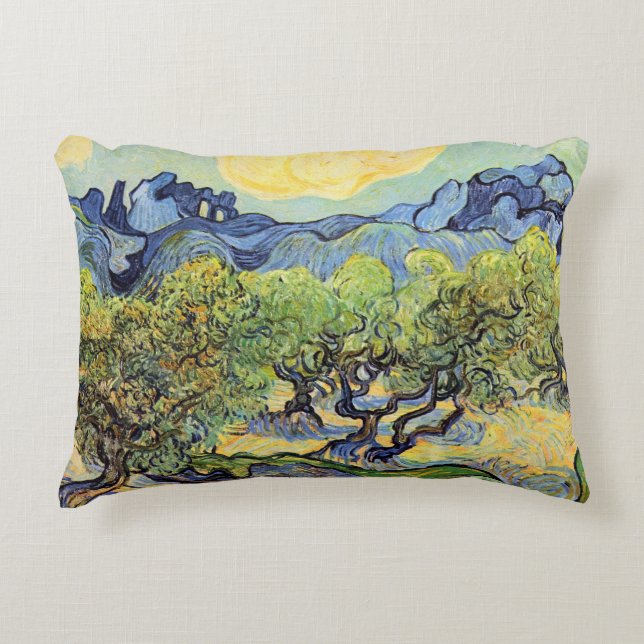 Olivenbäume mit Alpillen von Vincent van Gogh Dekokissen (Vorderseite)