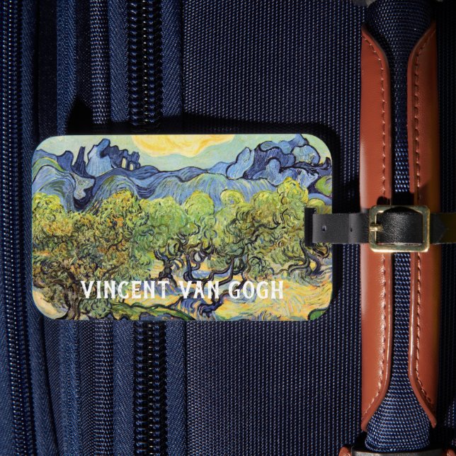 Olivenbäume mit Alpillen von Vincent van Gogh Gepäckanhänger (Vorderseite Insitu 4)
