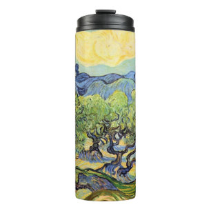 Olivenbäume mit Alpilles von Vincent van Gogh Thermosbecher