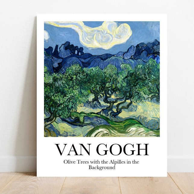 Olivenbäume mit den Alpen im Hintergrund Poster (Van Gogh's Provence: Olive Trees & Alpilles. Bring sunshine home! Museum-quality poster)