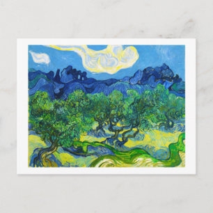 Olivenbäume mit den Alpen im Hintergrund Postkarte