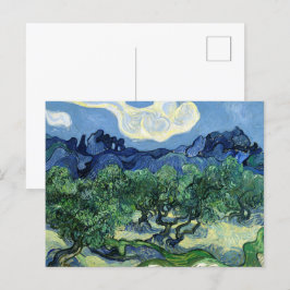 Olivenbäume mit den Alpen im Hintergrund Postkarte