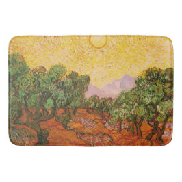 Olivenbäume mit gelbem Himmel u. Sun durch Van Badematte