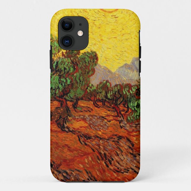 Olivenbäume mit gelbem Himmel und Sonne Case-Mate iPhone Hülle (Rückseite)