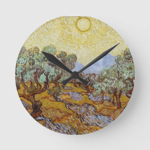 Olivenbäume Vincent van Goghs  , 1889 Runde Wanduhr