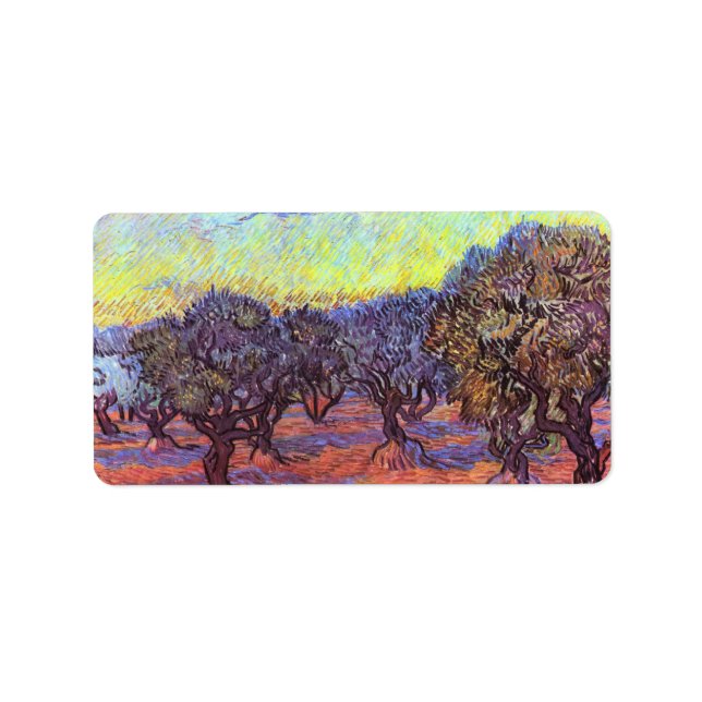 Olivenbäume von Vincent van Gogh Adressaufkleber (Vorne)