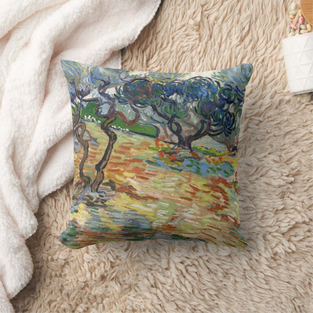 Olivenbäume von Vincent Van Gogh Kissen (Decke)