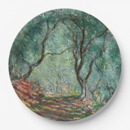 Olivenbaumholz im Moreno Gardens (von Monet) Pappteller