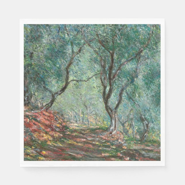 Olivenbaumholz im Moreno Gardens (von Monet) Serviette (Vorderseite)