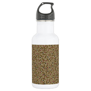 Olivenblatt-Beeren-Erde-Wacholderzweig Edelstahlflasche