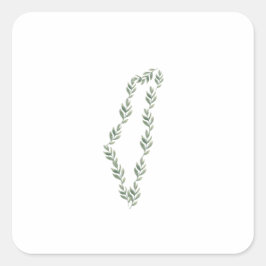 Olivenblattkarte von Palästina Quadratischer Aufkleber