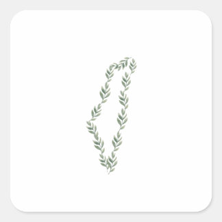Olivenblattkarte von Palästina Quadratischer Aufkleber