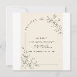 Olivenbotanische Save-the-Date-Karte Save The Date