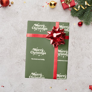 Olivengrün Frohe Weihnachtsgeschmack Geschenkpapier