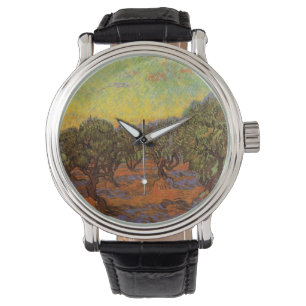 Olivenhain, blauer Himmel von Vincent van Gogh Armbanduhr
