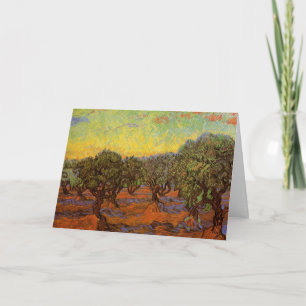 Olivenhain, blauer Himmel von Vincent van Gogh Karte