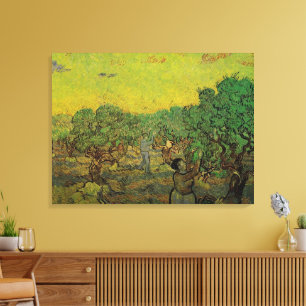 Olivenhain mit Figuren beim Ernten, Vincent van Go Leinwanddruck