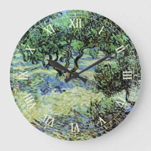 Olivenhain von Vincent van Gogh Große Wanduhr