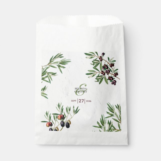 Olivenhaine Blätter Griechische Insel Hochzeit im  Geschenktütchen (Vorderseite)