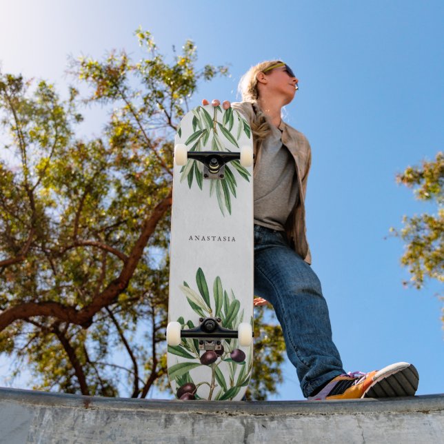 Olivenhaine Blätter Mittelmeerinsel Griechenland Skateboard (Außenbereich 1)