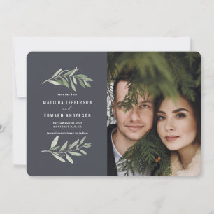 Olivenhaine Foto Salbei Hochzeit Ankündigung