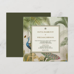 Olivenhaine Hochzeit auf dem grünen Platz Tropical Einladung