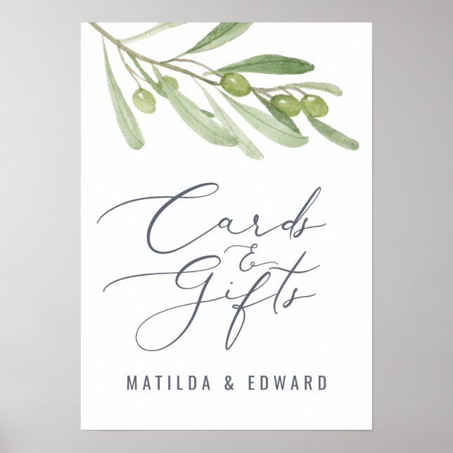 Olivenhaine Hochzeitskarten & Geschenke Budget Poster (Vorne)