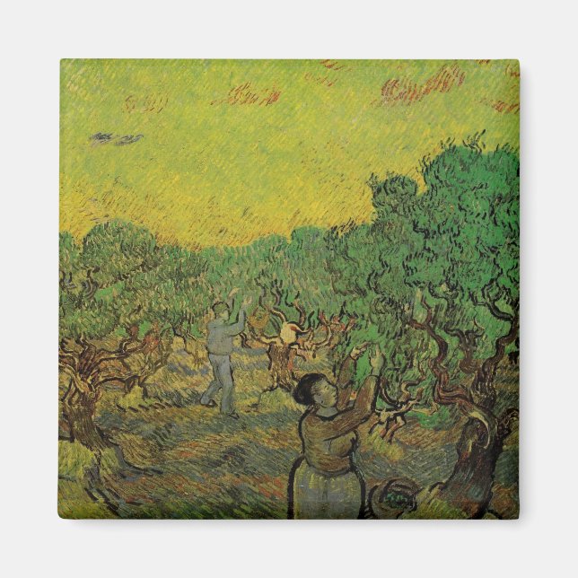 Olivenhaine mit Pickfiguren, Vincent van Gogh Magnet (Vorne)