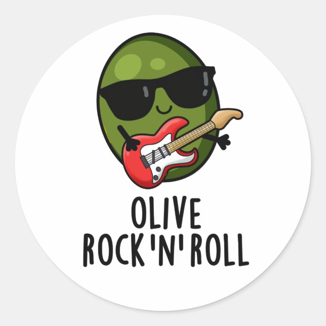 Olivenhaine und Rockkuchen Runder Aufkleber (Vorderseite)