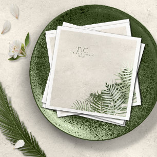 Olivenoase Palmwedel auf Stein ID1324 Serviette