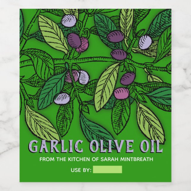 Olivenöl, aromatisiert, personalisiert, Zuhause Weinetikett (Einzelnes Label)