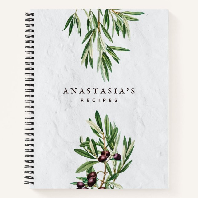 Olivenöl Blätter Griechische Insel Rezept Kochbuch Notizbuch (Vorderseite)