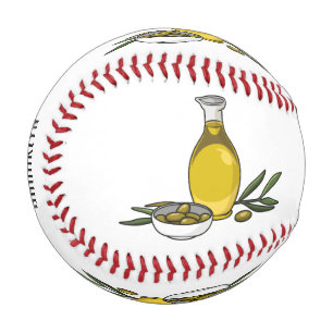 Olivenöl Cartoon-Illustration Baseball