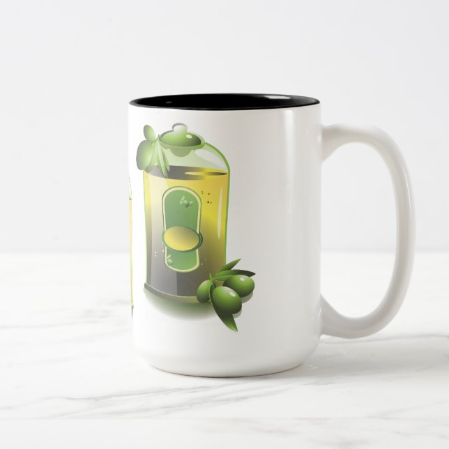Olivenöl-EVOO für Koch Zweifarbige Tasse (Rechts)