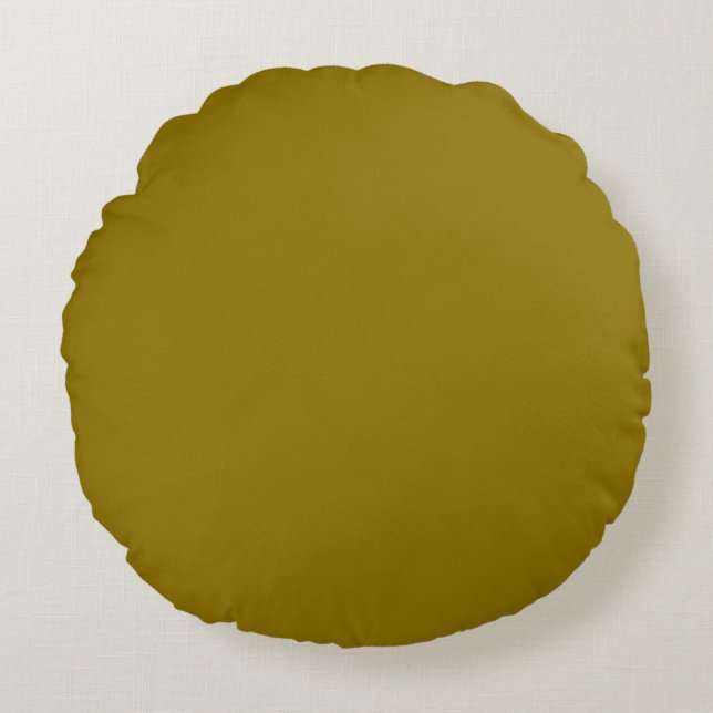  Olivenöl (feste Farbe)  Rundes Kissen (Vorderseite)