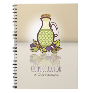 Olivenöl Kochbuch Rezept Notebook mit individuelle Notizblock