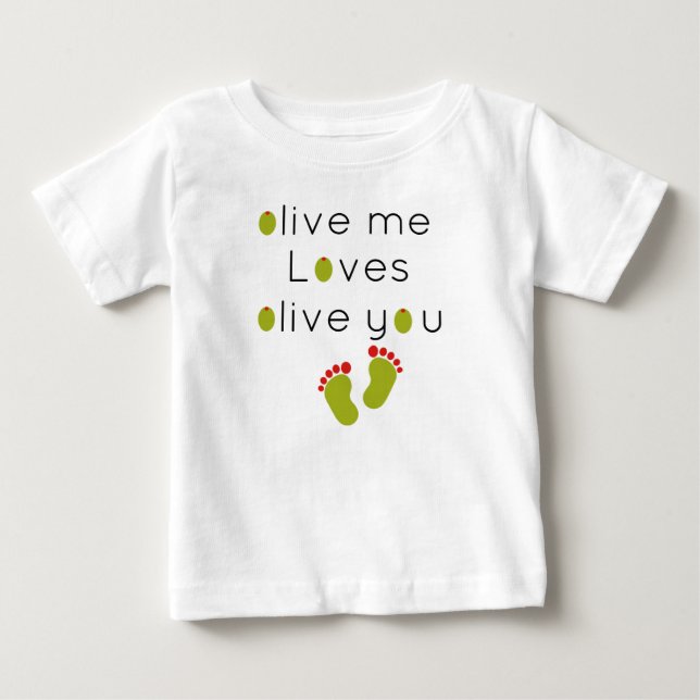 Olivenöl Lieben Olivenöl Olivenöl Ich Lieben Baby T-shirt (Vorderseite)