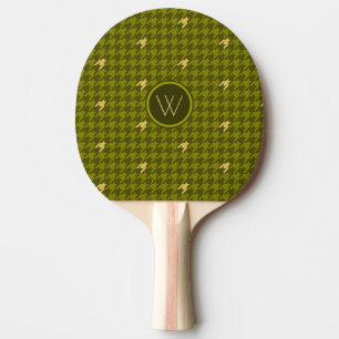 Olivenöl mit Hahnentrittmuster Ping Pong Paddle Tischtennis Schläger