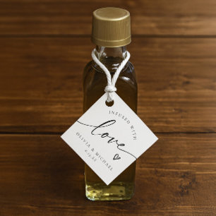 Olivenöl mit Liebe Herz Hochzeit Geschenkanhänger
