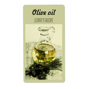 Olivenöl- und Schnittlauchaufkleber