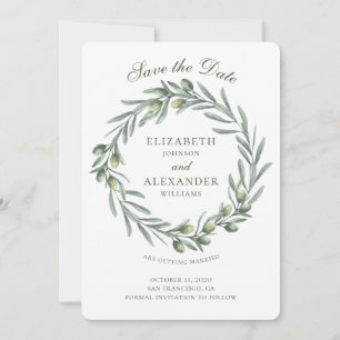 Olivenöl verlasse Kranz. Italienische Hochzeit spe Einladung
