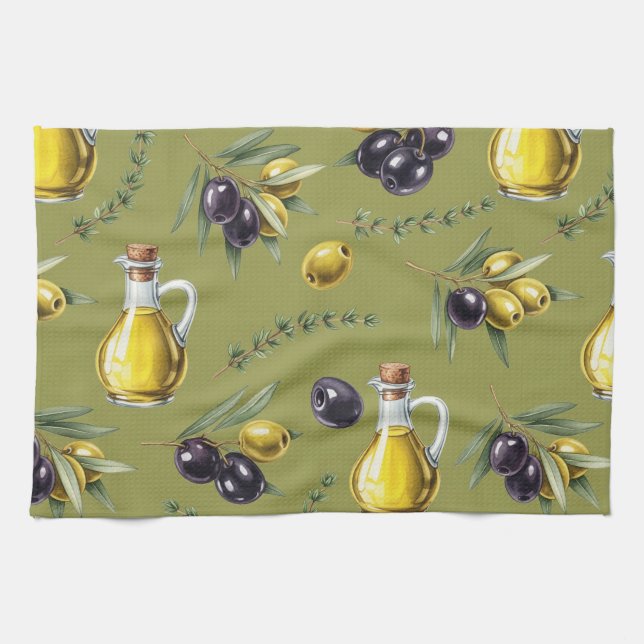 Olivenöl von Natasha Us Geschirrtuch (Horizontal)