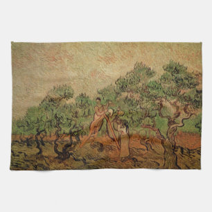 Olivenpflücken von Vincent van Gogh Geschirrtuch