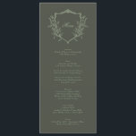 Olivenweg Wappen Klassisch Hochzeit Menükarte<br><div class="desc">herkömmliches Monogram Wappen Classic Elegant Wedding __________________________ ***Dieses Design ist Teil einer Kollektion*** _________________________ dieses Design-Template ist vollständig editierbar und anpassbar durch den Kunden - klicken Sie auf weitere Schaltfläche, wenn Sie Möchten Sie das Design verschieben, ergänzen, löschen oder erheblich ändern ? __________________________ *Wenn Sie Fragen zum Design haben oder...</div>