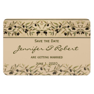 Olivenzweig: Eine toskanische Touch Save the Date Magnet