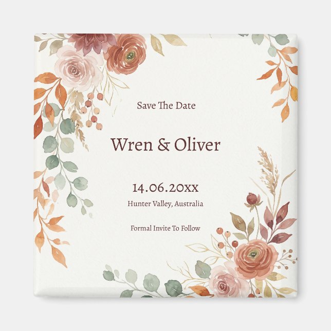 Olivenzweig-Hochzeit Magnet (Vorne)