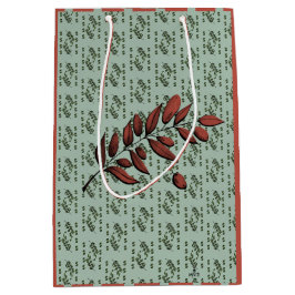 Olivenzweig in Olive Mittlere Geschenktüte