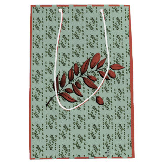 Olivenzweig in Olive Mittlere Geschenktüte