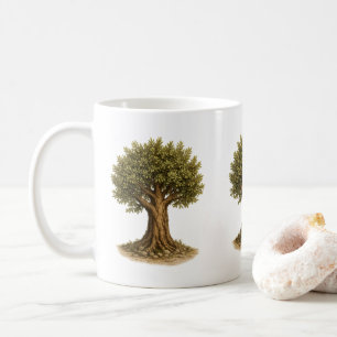 Olivenzweig-Kaffeetasse Rustikales mediterranes Kaffeetasse