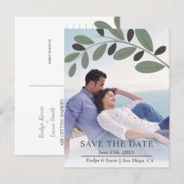 Olivenzweig Mittelmeer-Foto Save the Date Postkarte